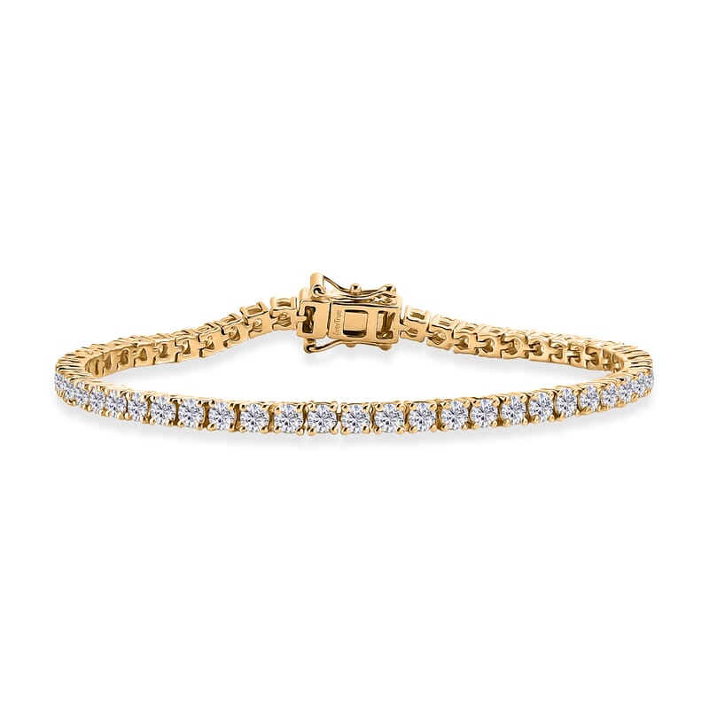 EverTrue Moissanite 5.30 ctw Tennis Bracelet in 18K YG Plated (7.25 In)