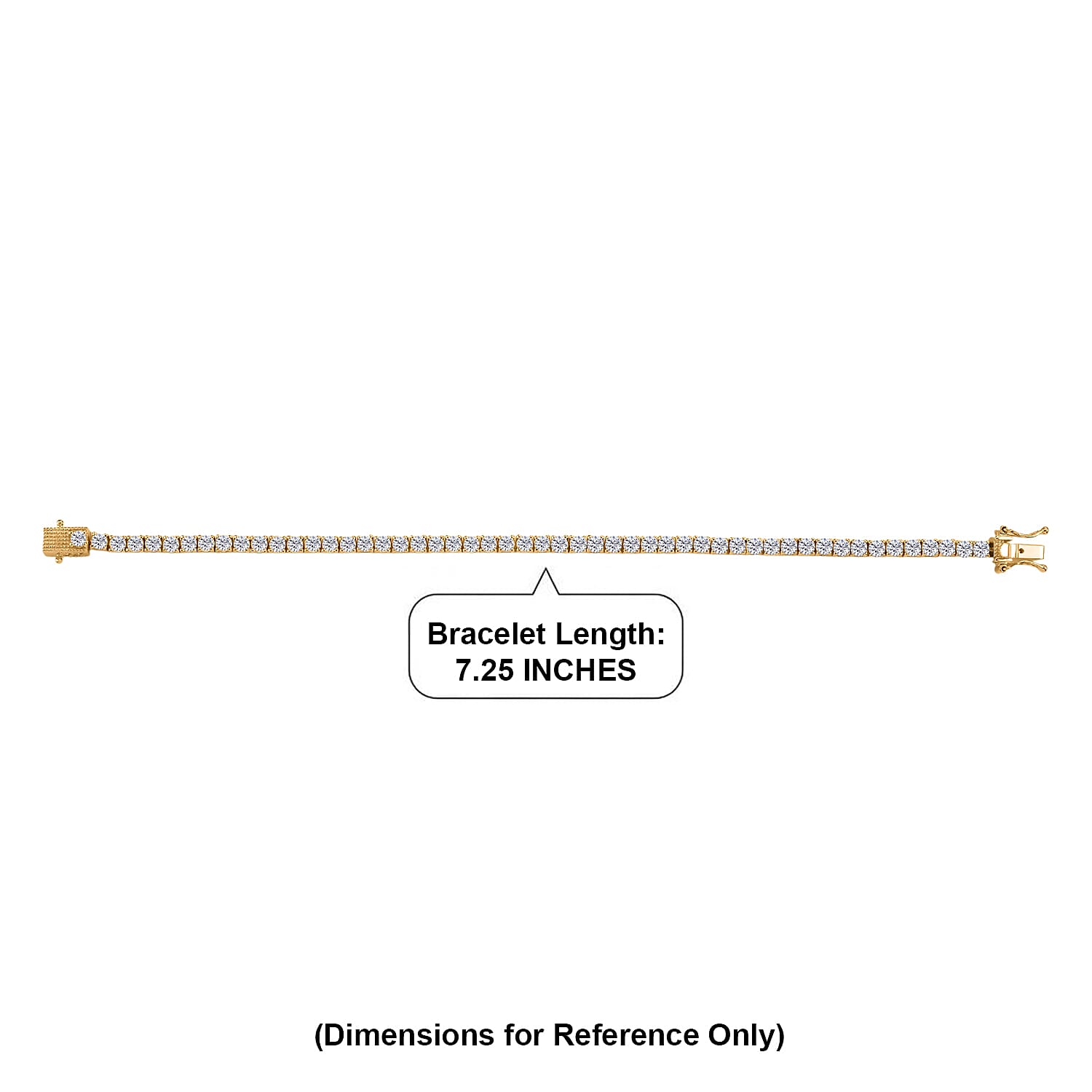 EverTrue Moissanite 5.30 ctw Tennis Bracelet in 18K YG Plated (7.25 In)