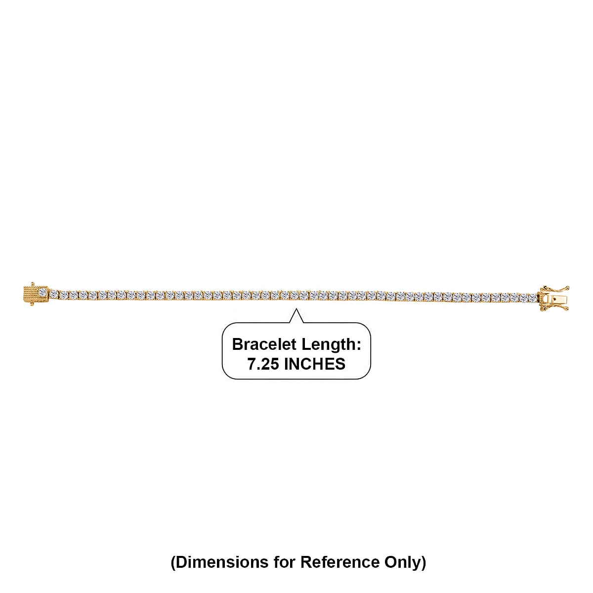 EverTrue Moissanite 5.30 ctw Tennis Bracelet in 18K YG Plated (7.25 In) image number 4