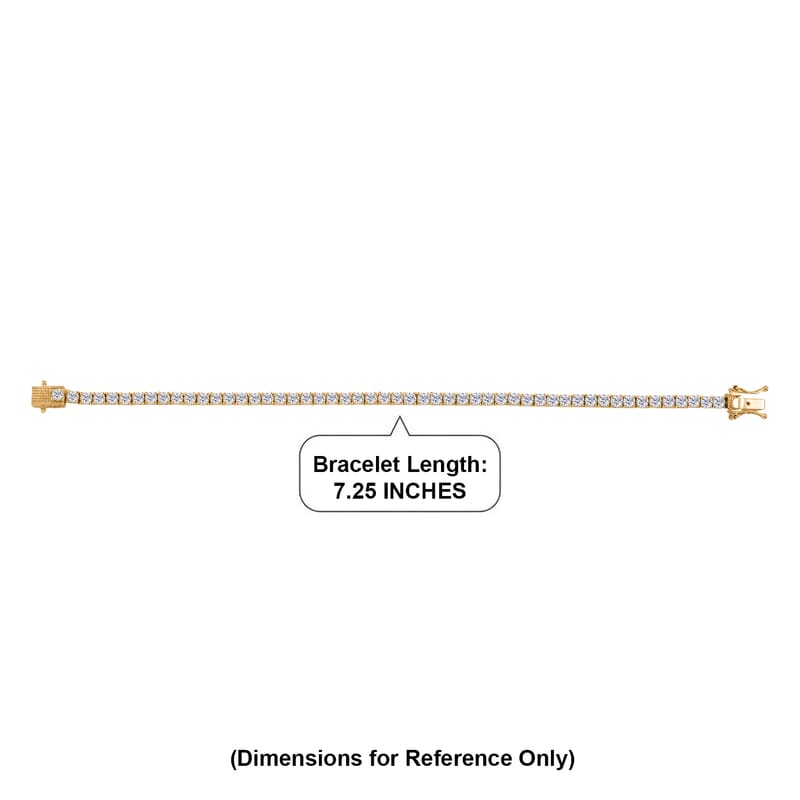 EverTrue Moissanite 5.30 ctw Tennis Bracelet in 18K YG Plated (7.25 In)