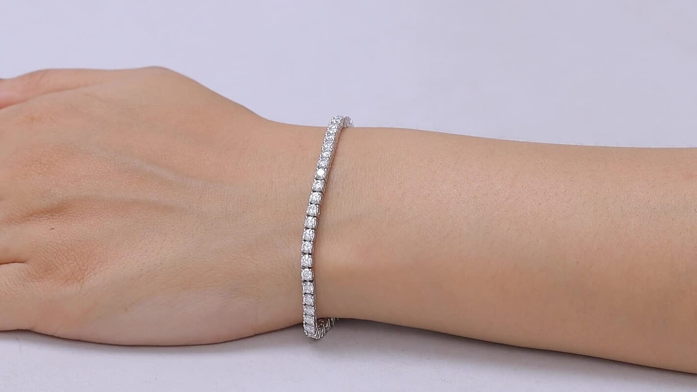 EverTrue Moissanite Bracelet in Platinum Bond (7.25 In) 5.30 ctw