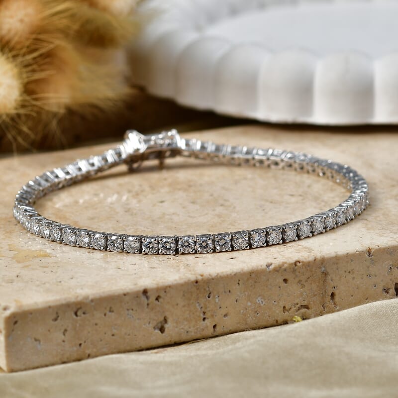 EverTrue Moissanite 6.00 ctw Tennis Bracelet in Platinum Bond (8.00 In)