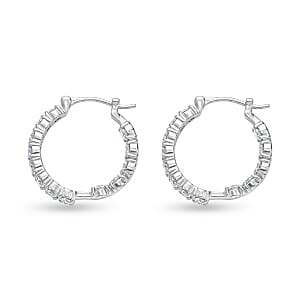 EverTrue Moissanite 2.65 ctw Hoop Earrings in Platinum Bond