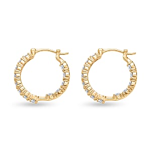 EverTrue Moissanite 2.65 ctw Hoop Earrings in 18K Yellow Gold Plated