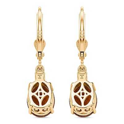 D'Joy AAA Santa Ana Madeira Citrine and Moissanite 4.30 ctw Infinity Bloom Earrings in 18K Vermeil Yellow Gold Over Sterling Silver