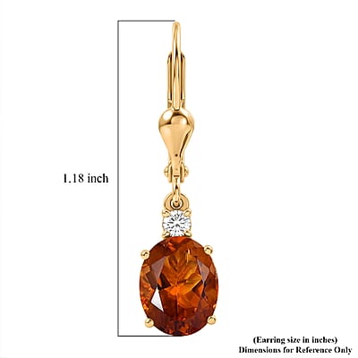 D'Joy AAA Santa Ana Madeira Citrine and Moissanite 4.30 ctw Infinity Bloom Earrings in 18K Vermeil Yellow Gold Over Sterling Silver