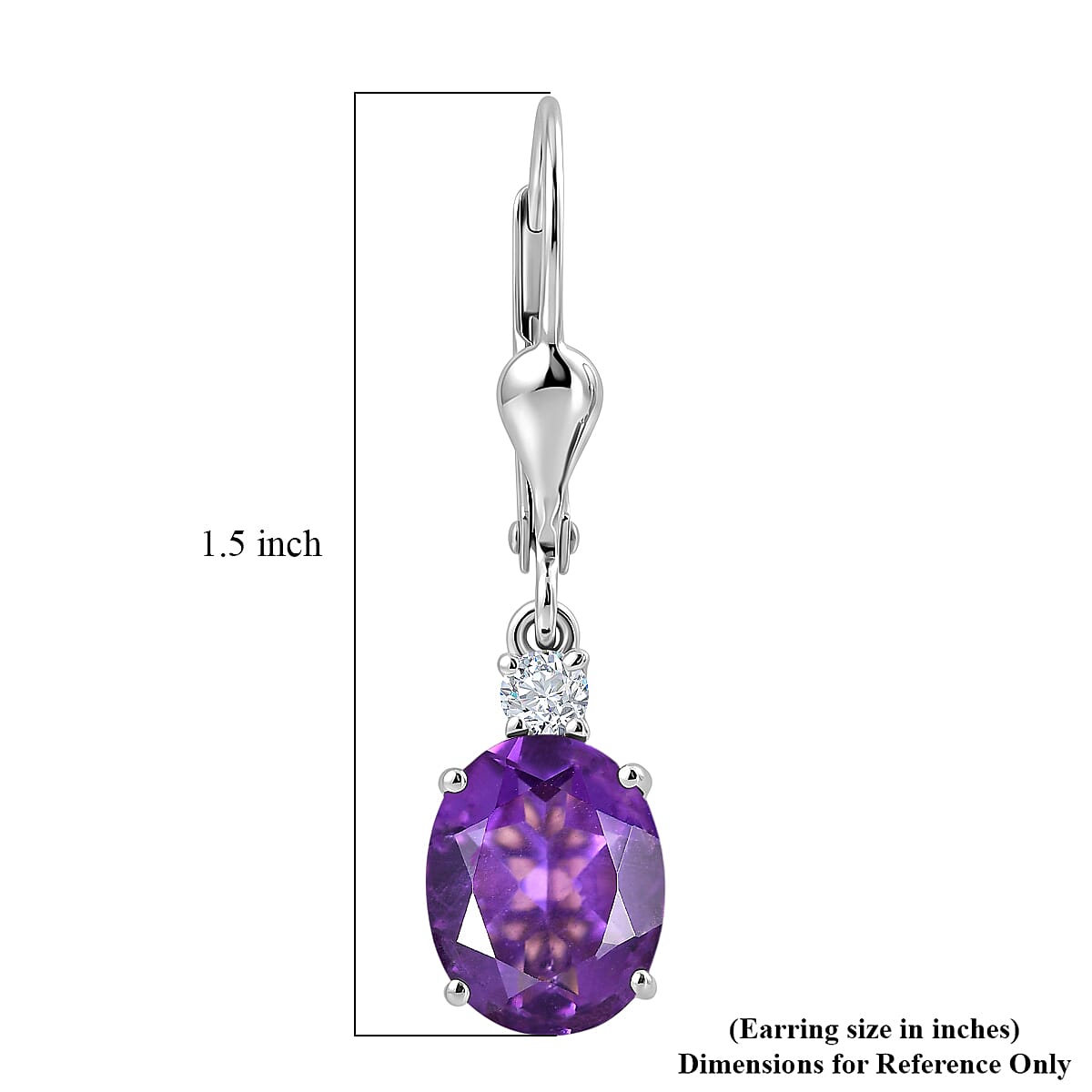D'Joy AAA Zambian Amethyst and Moissanite 3.25 ctw Infinity Bloom Earrings in Rhodium Over Sterling Silver image number 5
