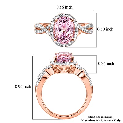 D'Joy AAA Kunzite and Moissanite 3.90 ctw Infinity Ring in 18K Vermeil Rose Gold Over Sterling Silver (Size 6.0)