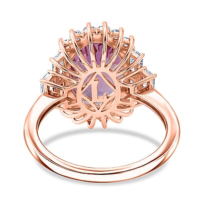 AAA Martha Rocha Kunzite and Luxuriant Lab Grown Diamond E-F VS 9.35 ctw Ring in 10K Rose Gold (Size  6.0)