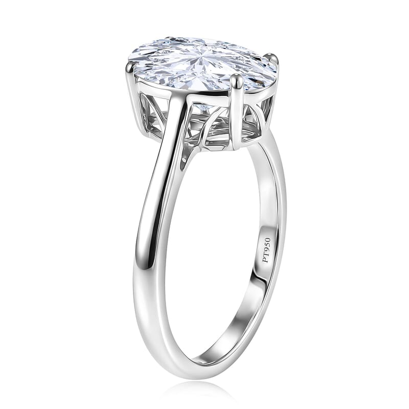 IGI Certified Luxuriant Lab Grown Diamond E-F VS 3.00 ctw Celebrity Infinity Spark Solitaire Ring in 950 Palladium (Size  5.0)