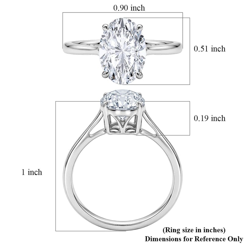 IGI Certified Luxuriant Lab Grown Diamond E-F VS 3.00 ctw Celebrity Infinity Spark Solitaire Ring in 950 Palladium (Size  5.0)