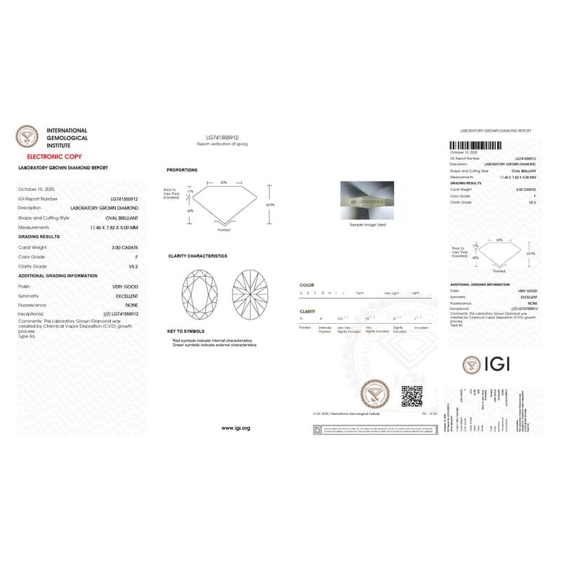 IGI Certified Luxuriant Lab Grown Diamond E-F VS 3.00 ctw Celebrity Infinity Spark Solitaire Ring in 950 Palladium (Size  5.0)