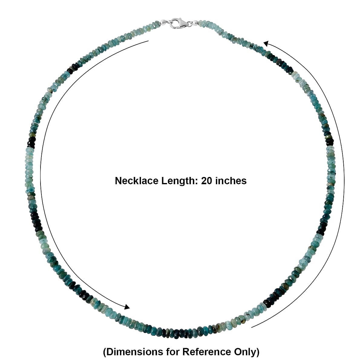 Grandidierite 75.00 ctw Beaded Necklace in Rhodium Over Sterling Silver (20 Inches) image number 5