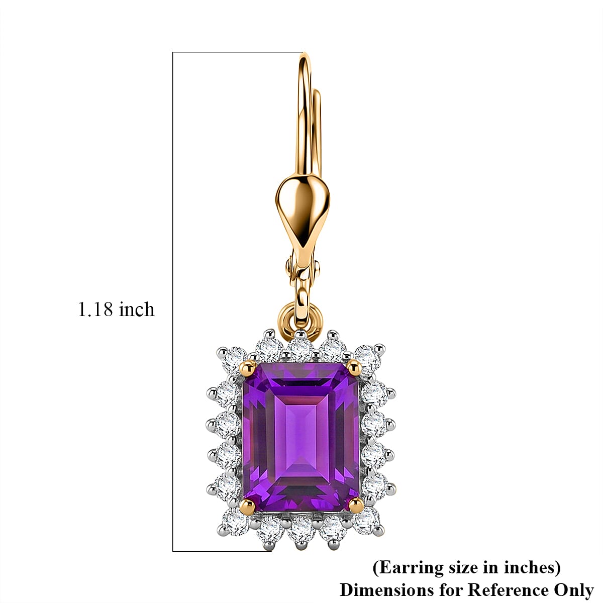 D'Joy Lab Grown Color Change Sapphire and Moissanite 6.80 ctw Earrings in 18K Vermeil Yellow Gold Over Sterling Silver image number 5