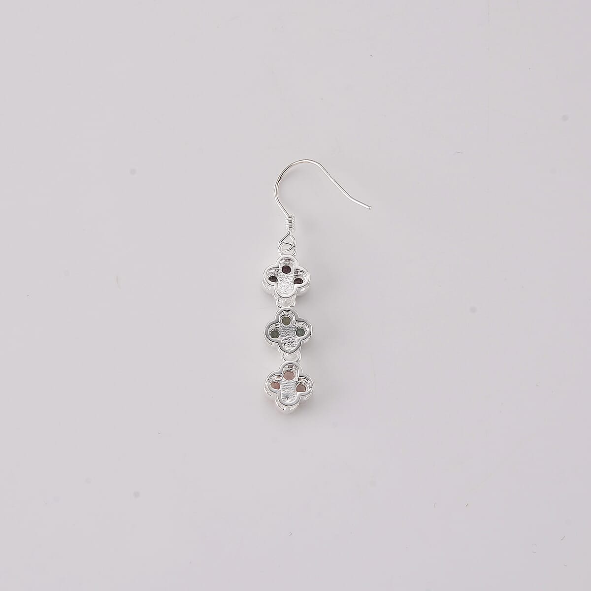 Multi-Tourmaline 5.00 ctw Earrings in Silvertone image number 2
