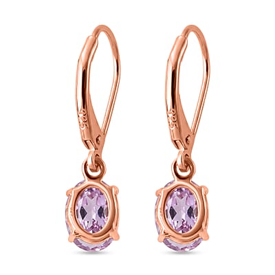 D'Joy AAA Martha Rocha Kunzite 3.50 ctw Blush Radiance Earrings in 18K Vermeil Rose Gold Over Sterling Silver