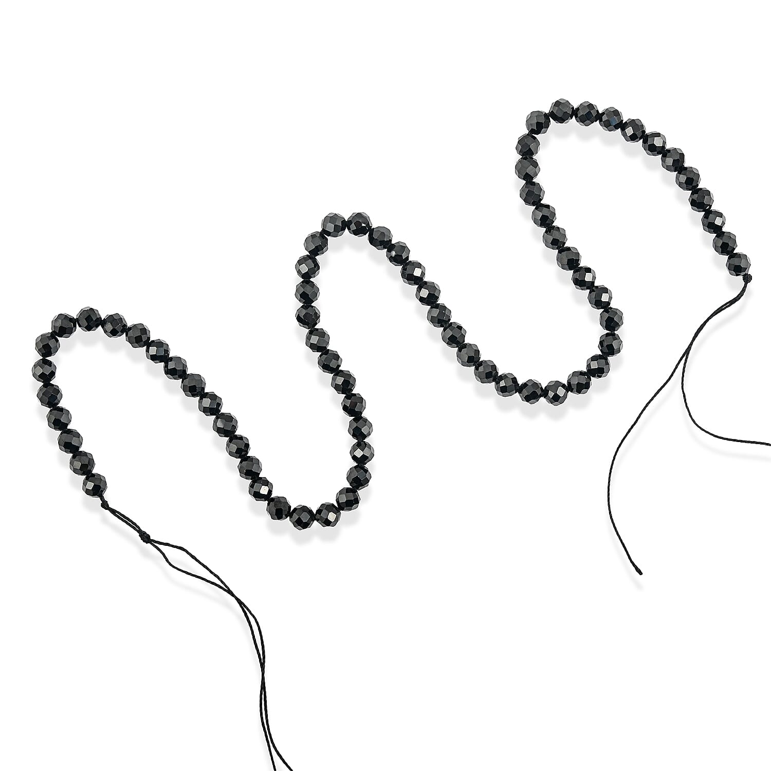 GCS Black Spinel Round Beaded Strand (15.5 Inches) 117.70 ctw