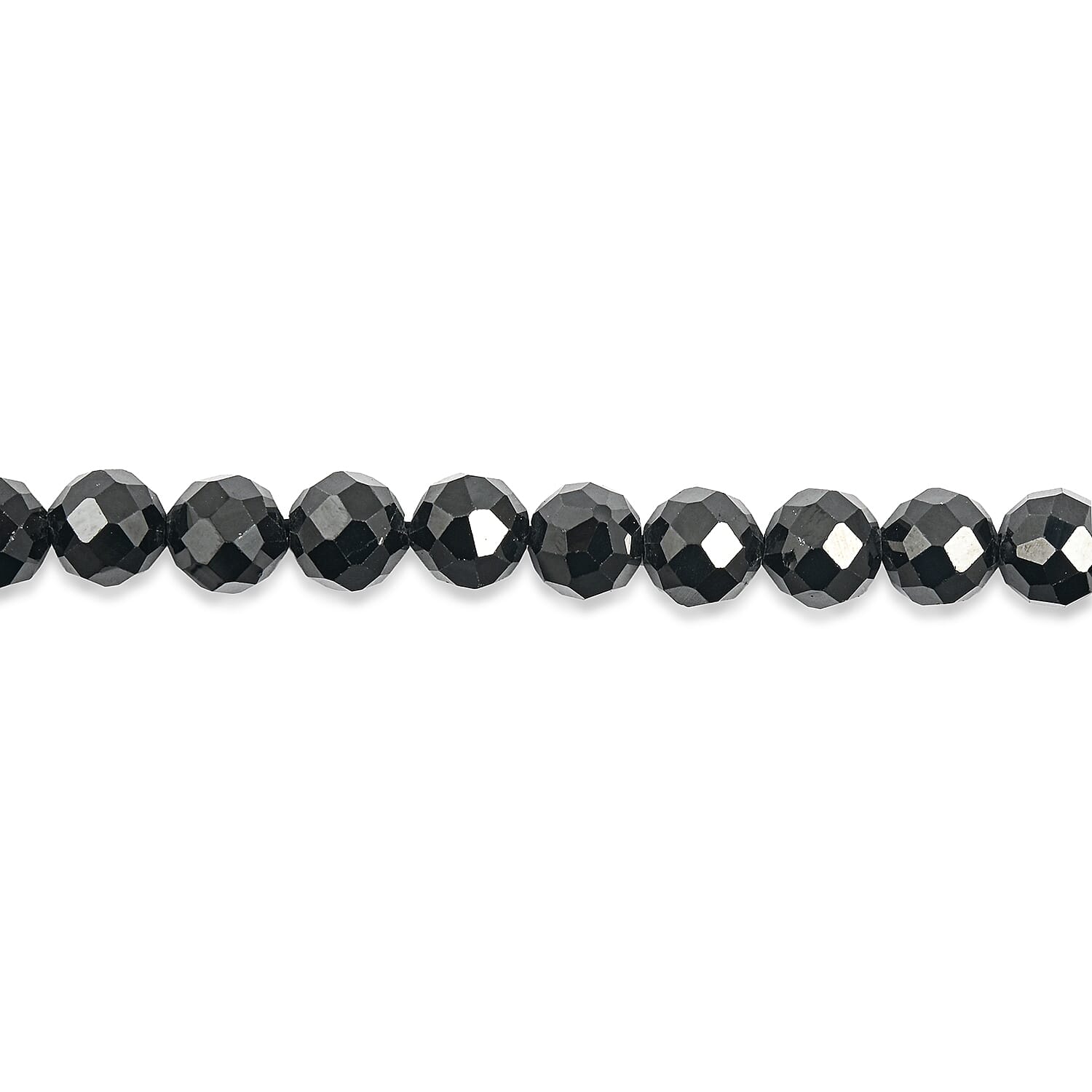 GCS Black Spinel Round Beaded Strand (15.5 Inches) 117.70 ctw