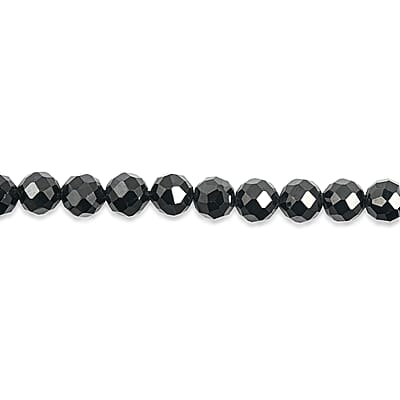 GCS Black Spinel Round Beaded Strand (15.5 Inches) 117.70 ctw