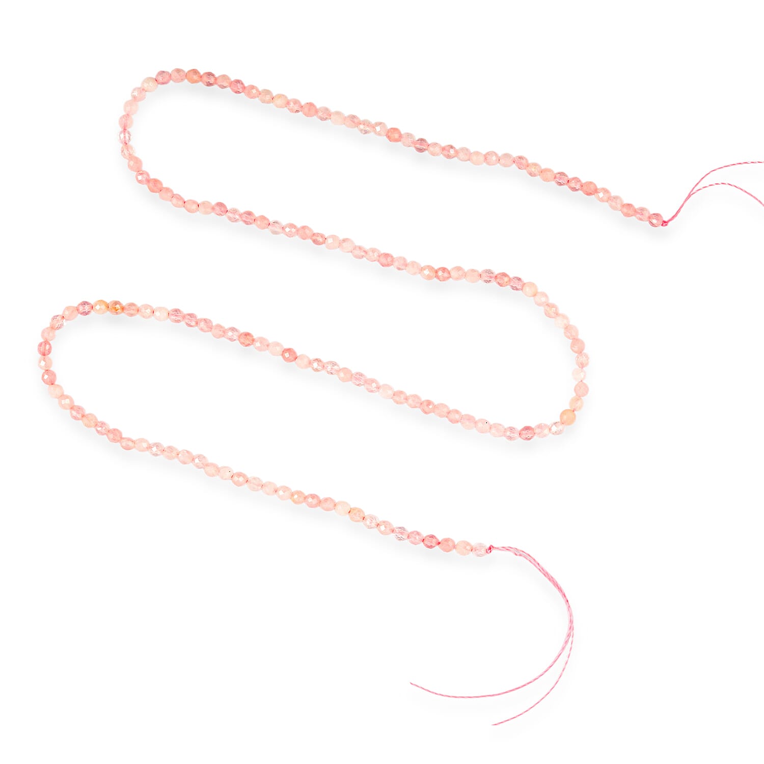 GCS Round Galilea Rose Quartz Beaded Strand (15.5 Inches) 17.40 ctw