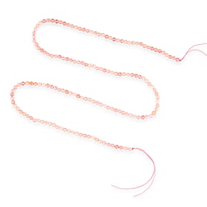 GCS Round Galilea Rose Quartz Beaded Strand (15.5 Inches) 17.40 ctw