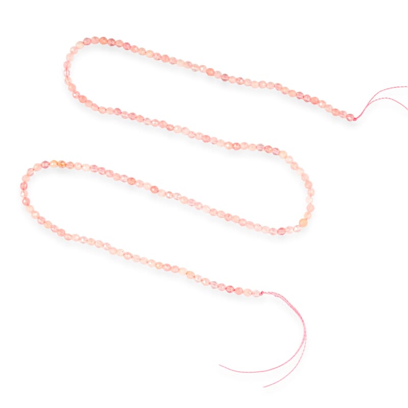 GCS Round Galilea Rose Quartz 17.40 ctw Beaded Strand (15.5 Inches)