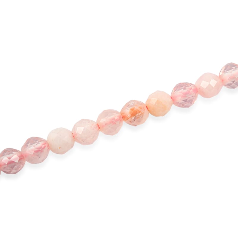 GCS Round Galilea Rose Quartz 17.40 ctw Beaded Strand (15.5 Inches)