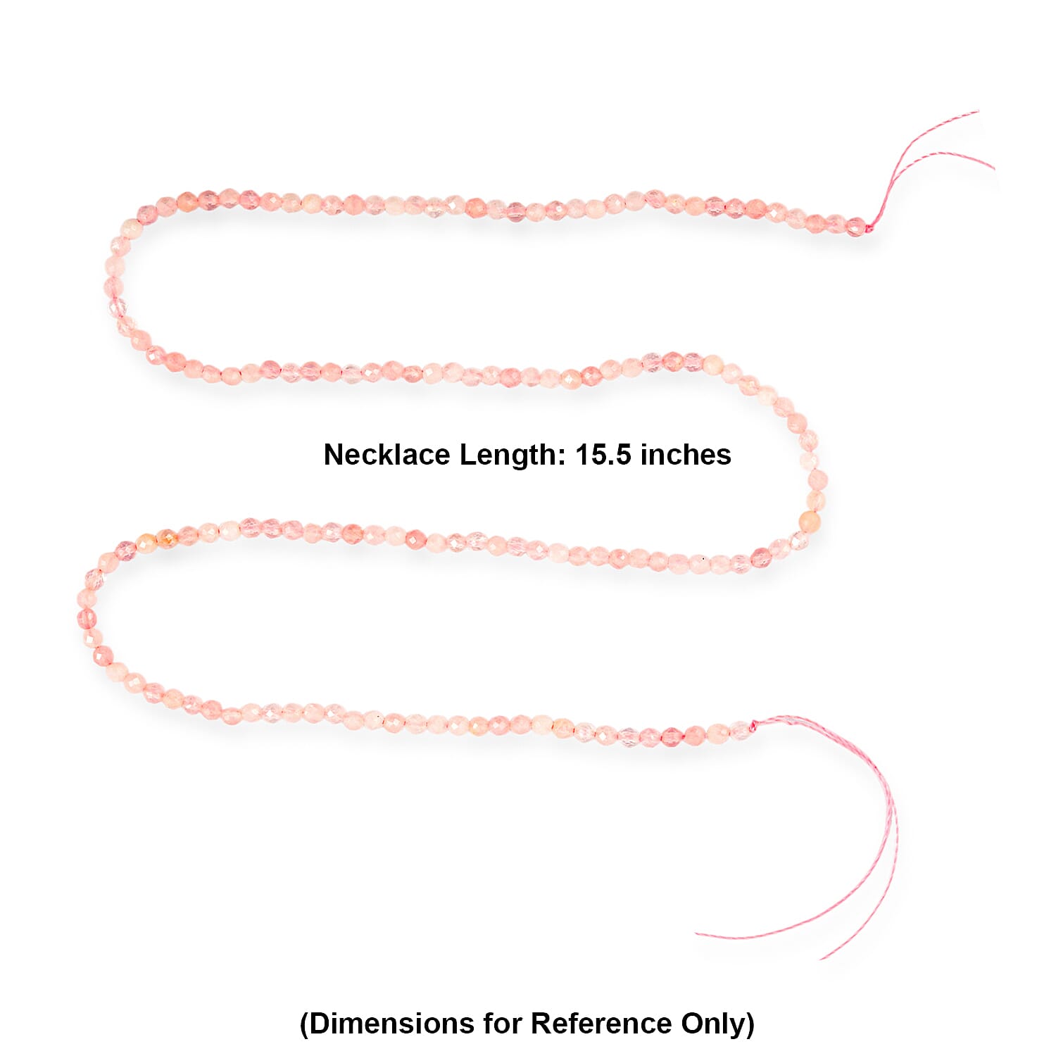 GCS Round Galilea Rose Quartz Beaded Strand (15.5 Inches) 17.40 ctw
