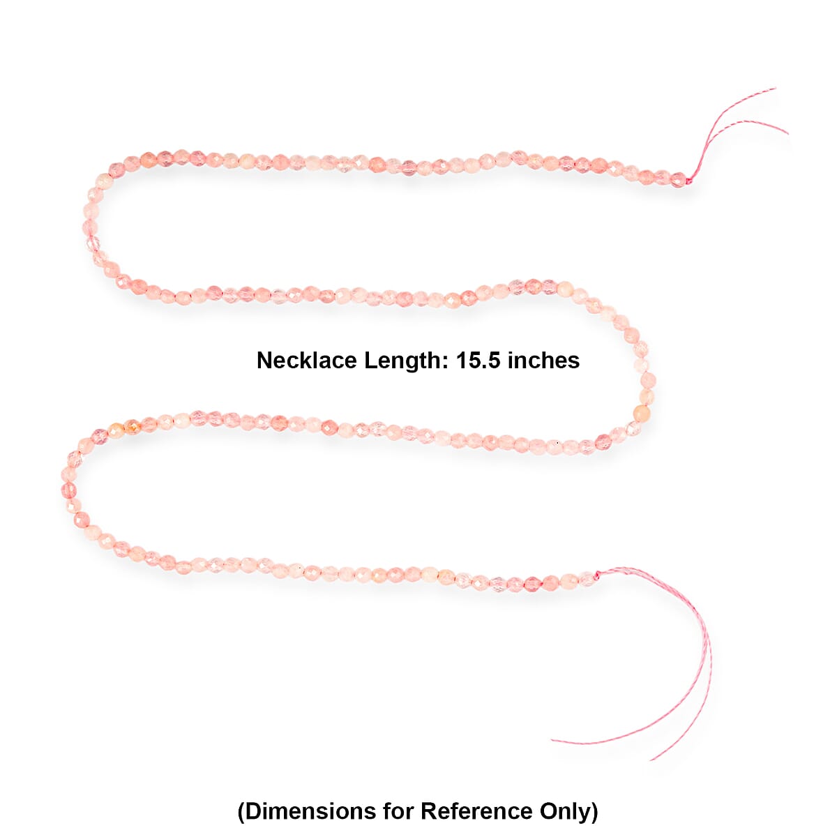 GCS Round Galilea Rose Quartz Beaded Strand (15.5 Inches) 17.40 ctw image number 3