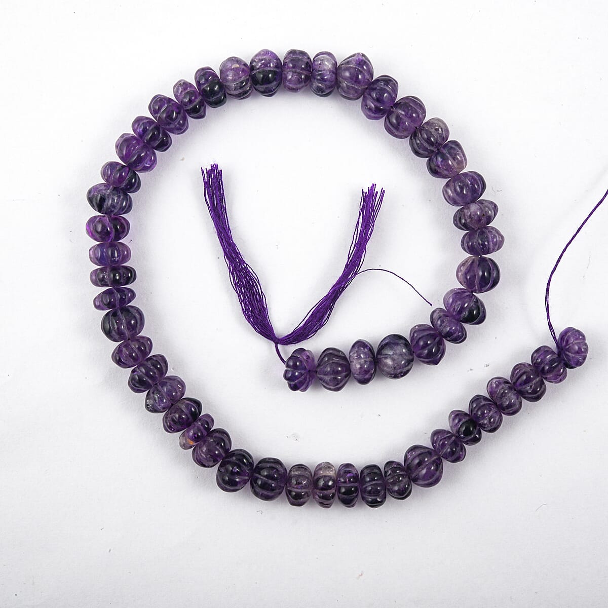 GCS Flower Amethyst Beaded Strand (13 Inches) 160.00 ctw image number 1