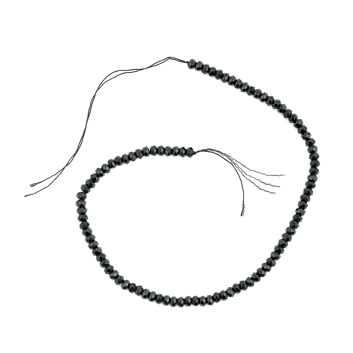 GCS Black Agate 99.55 ctw Round Beaded Strand (15 Inches)