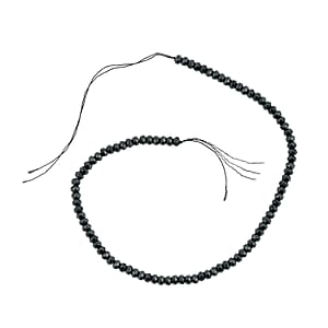 GCS Black Agate Round Beaded Strand (15 Inches) 99.55 ctw