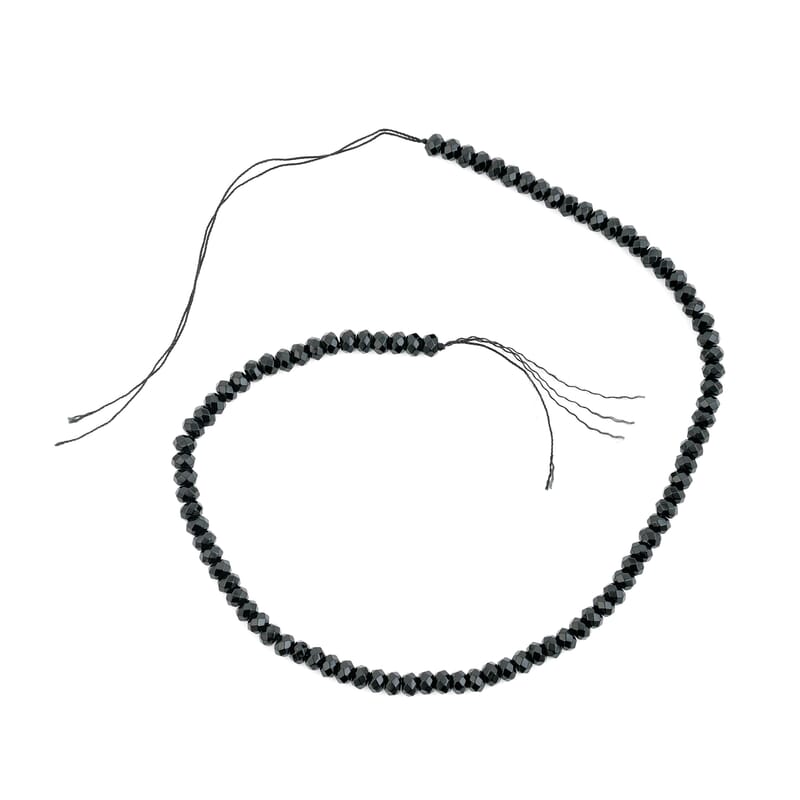 GCS Black Agate 99.55 ctw Round Beaded Strand (15 Inches)