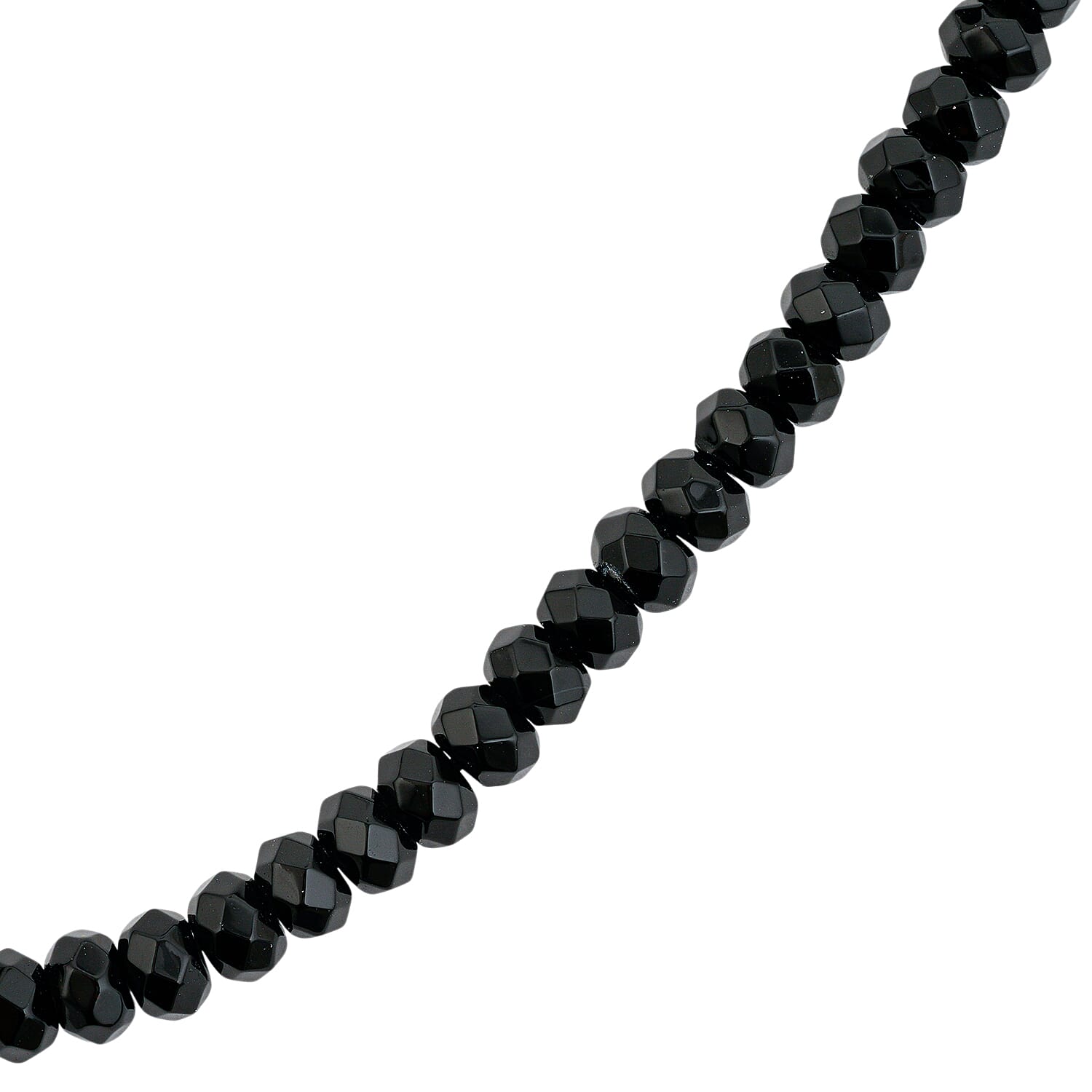 GCS Black Agate 99.55 ctw Round Beaded Strand (15 Inches)