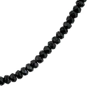 GCS Black Agate Round Beaded Strand (15 Inches) 99.55 ctw