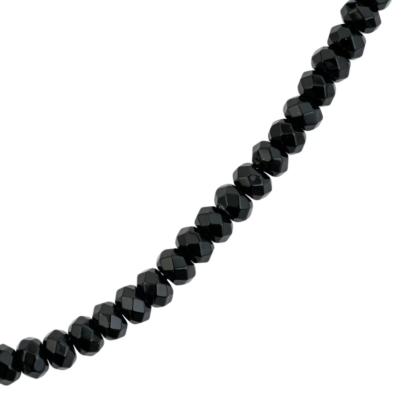 GCS Black Agate 99.55 ctw Round Beaded Strand (15 Inches)