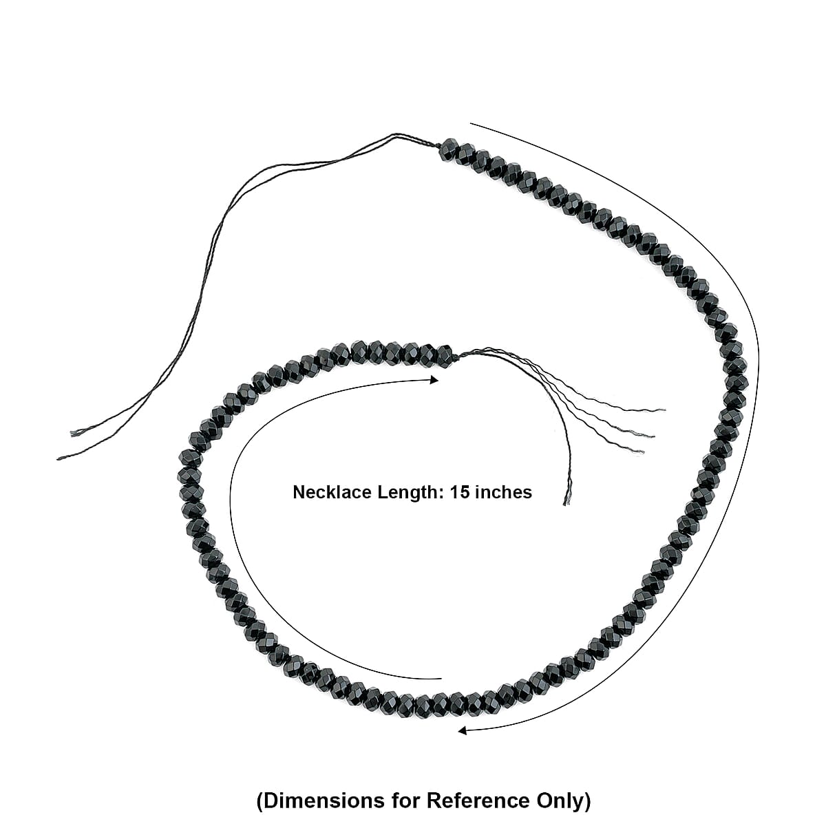 GCS Black Agate Round Beaded Strand (15 Inches) 99.55 ctw image number 3