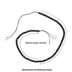 GCS Black Agate Round Beaded Strand (15 Inches) 99.55 ctw