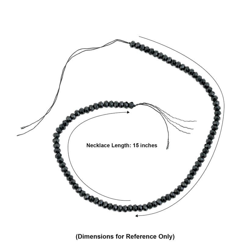 GCS Black Agate 99.55 ctw Round Beaded Strand (15 Inches)