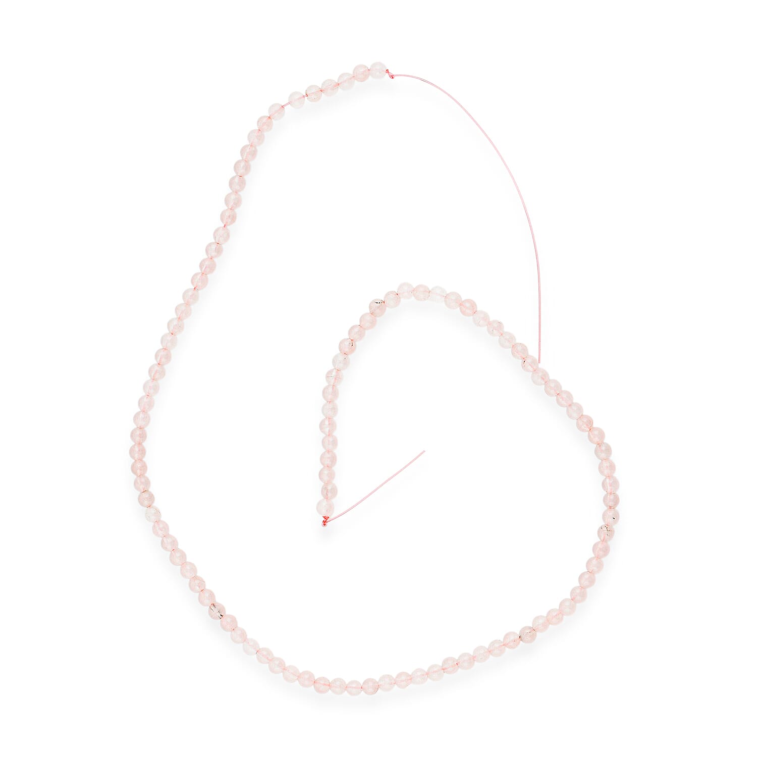 GCS Round Galilea Rose Quartz Beaded Strand (16 Inches) 47.75 ctw