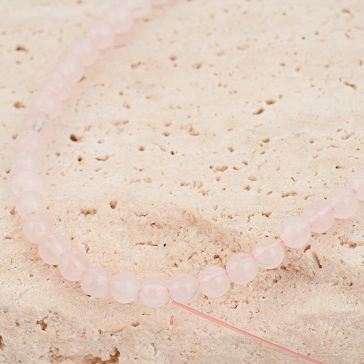 GCS Round Galilea Rose Quartz Beaded Strand (16 Inches) 47.75 ctw image number 1