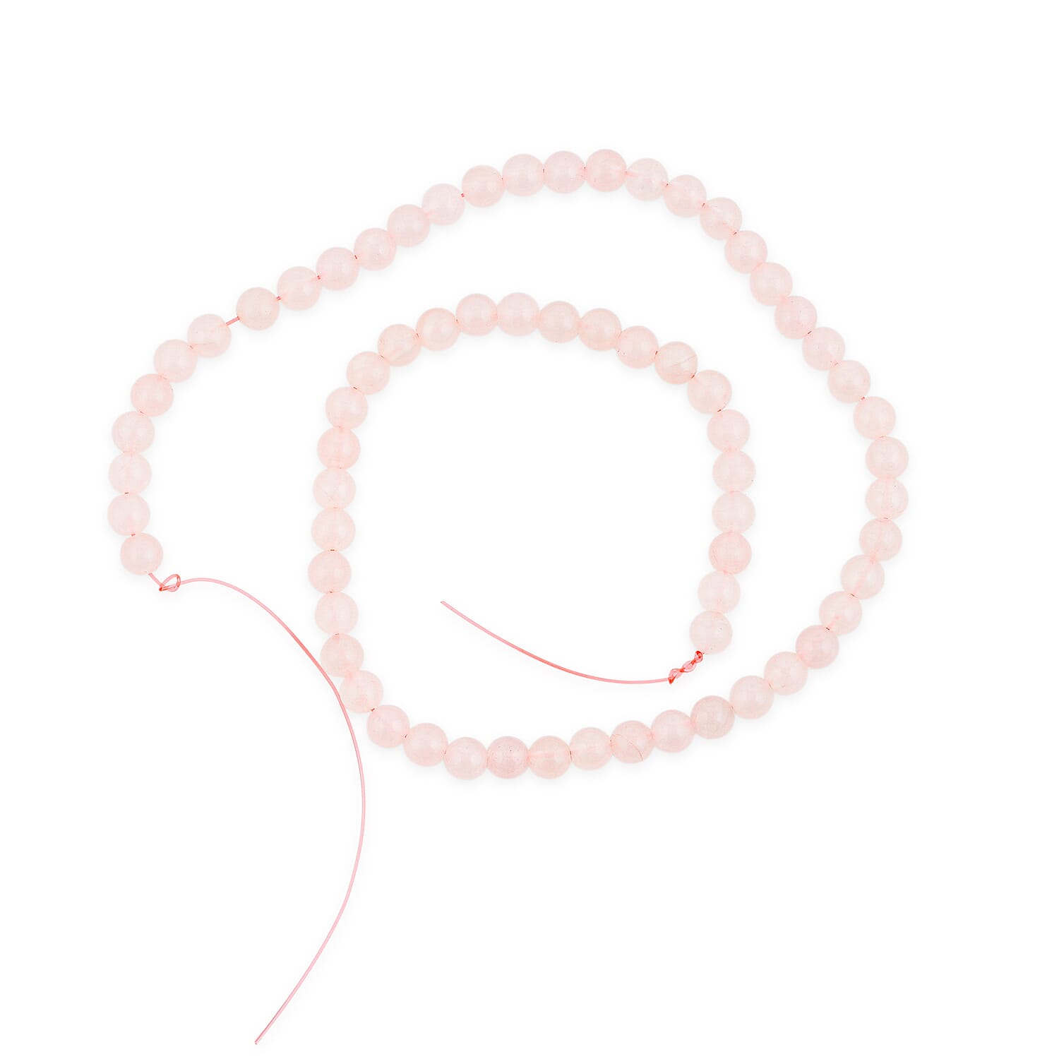 GCS Round Galilea Rose Quartz Beaded Strand (16 Inches) 120.35 ctw