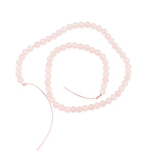 GCS Round Galilea Rose Quartz Beaded Strand (16 Inches) 120.35 ctw