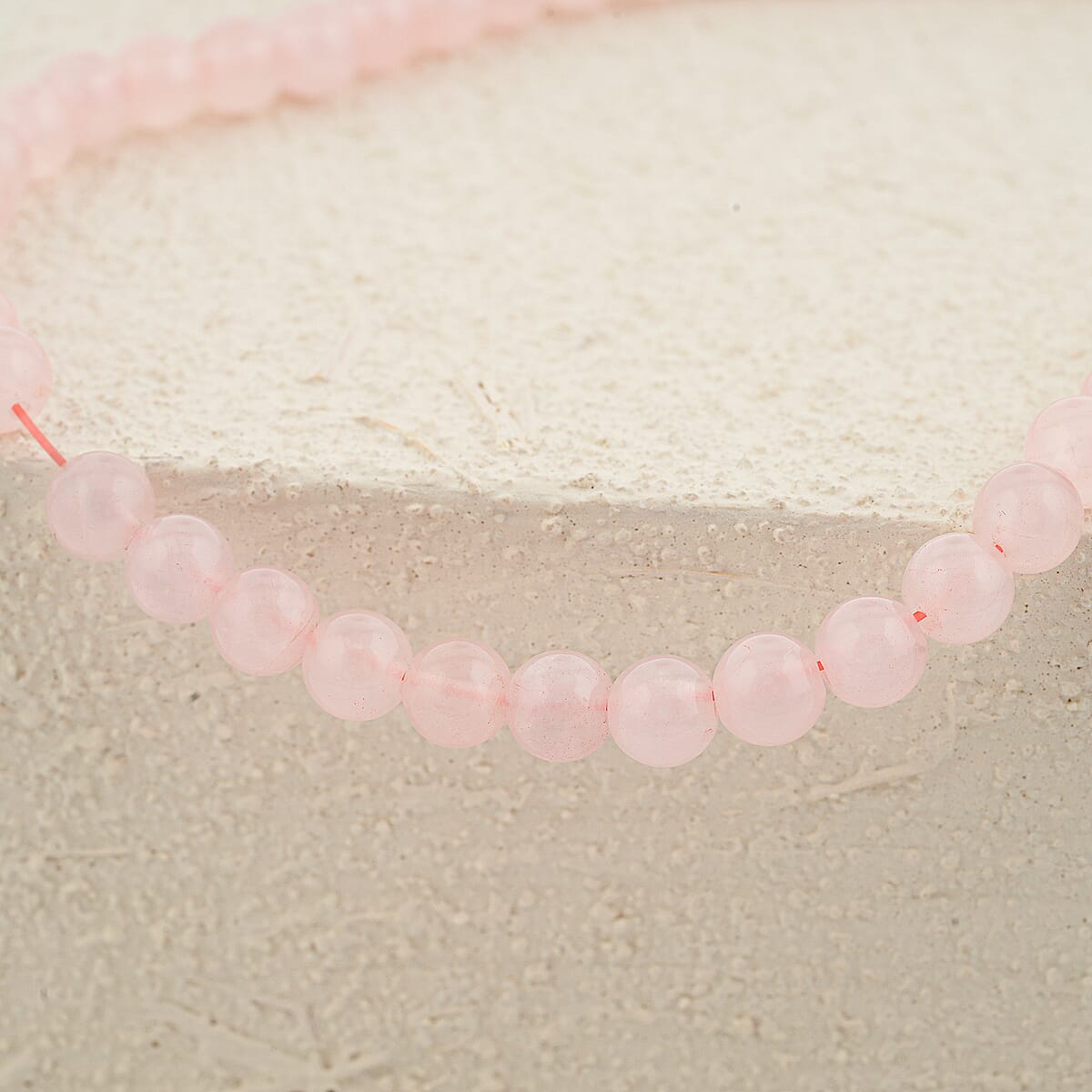 GCS Round Galilea Rose Quartz Beaded Strand (16 Inches) 120.35 ctw image number 1