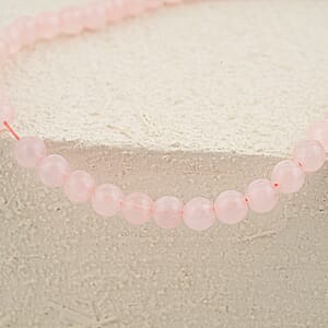 GCS Round Galilea Rose Quartz Beaded Strand (16 Inches) 120.35 ctw