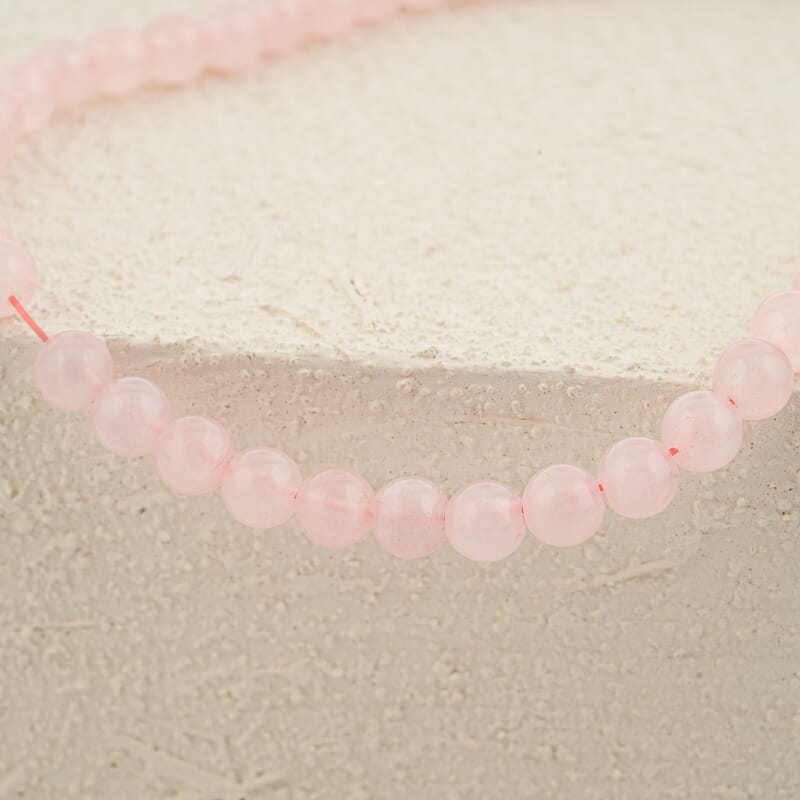 GCS Round Galilea Rose Quartz Beaded Strand (16 Inches) 120.35 ctw