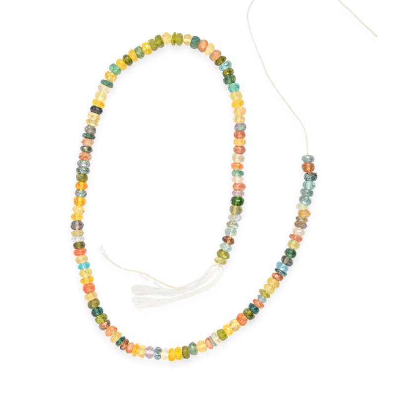 GCS Round Multi Gemstone 61.90 ctw Beaded Strand (13.5 Inches)