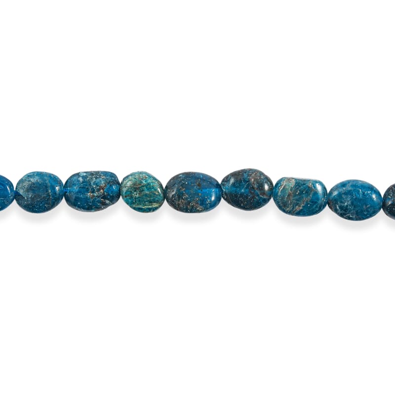 GCS Oval Neon Apatite Beaded Strand (13.5 Inches) 69.45 ctw