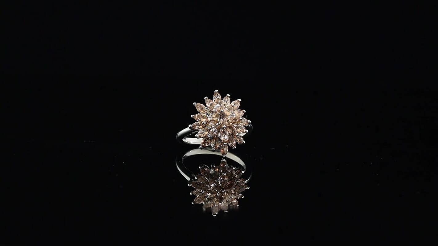 EverTrue Jenipapo Andalusite Cluster Ring in Platinum Bond (Size 10.0) 2.00 ctw