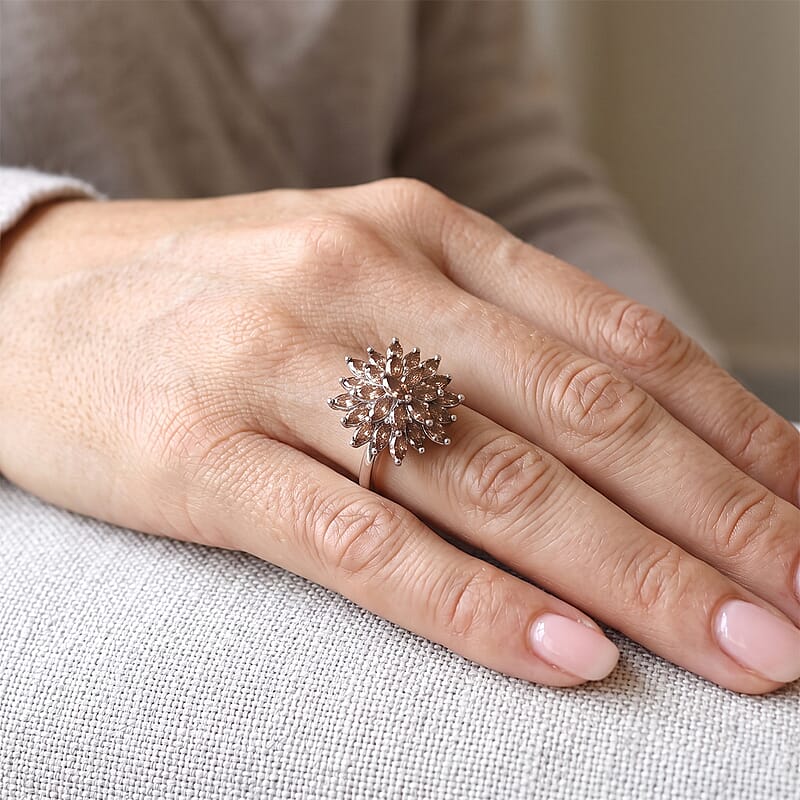 EverTrue Jenipapo Andalusite 2.00 ctw Cluster Ring in Platinum Bond (Size 6.0)